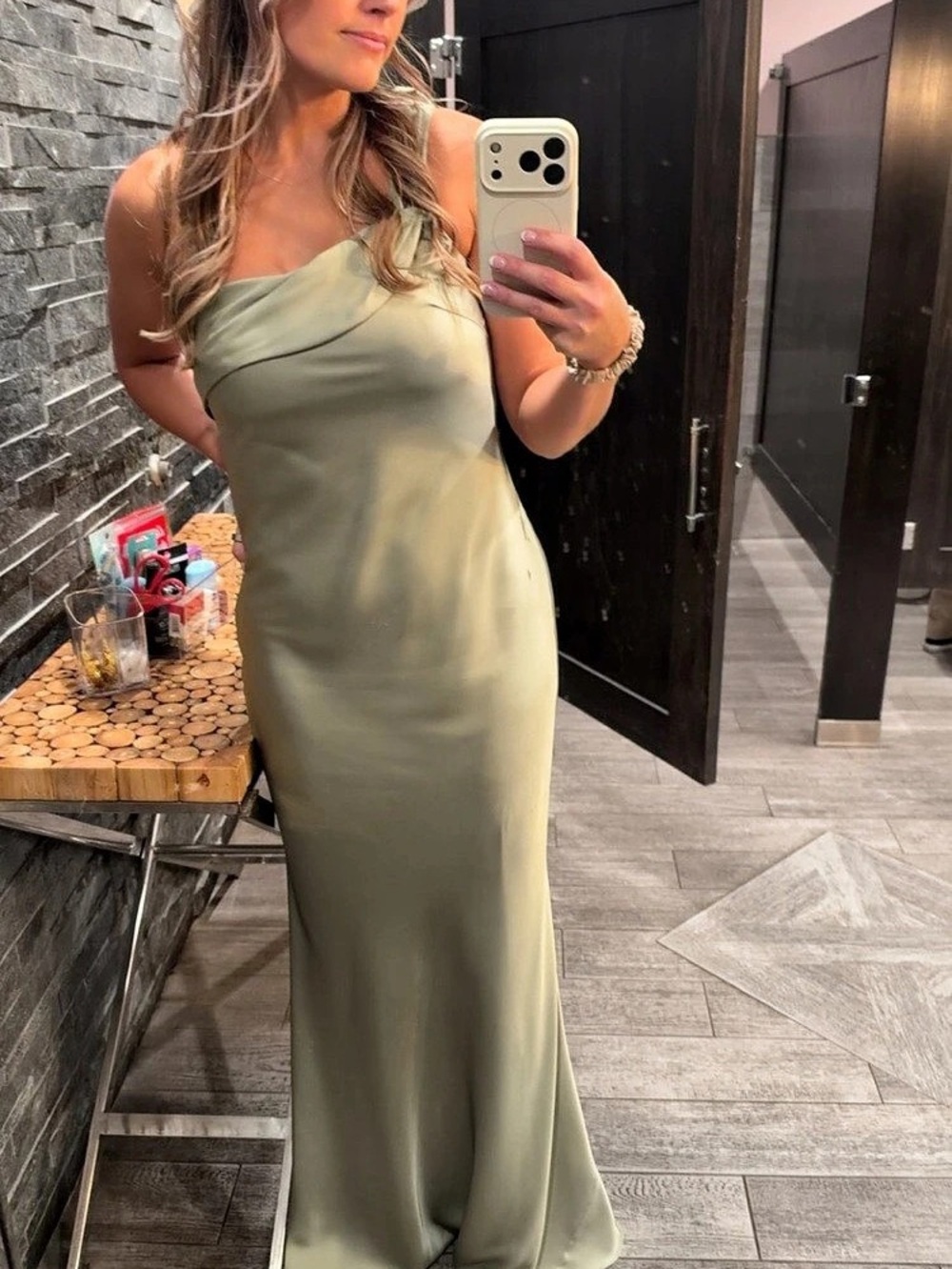 Azazie Driea Bridesmaid Dress in pistachio green